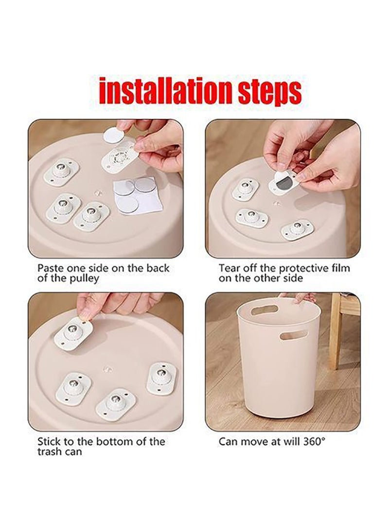 عجلات دوارة ذاتية اللصق عجلة أثاث صغيرة اتجاهية 4 قطع - Image 5