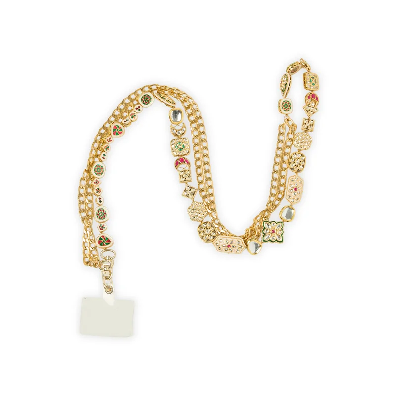 Anaar Anaar Dramanama Dazzler Mobile Chain with Kundan, Polki & Meenakari Embellishments