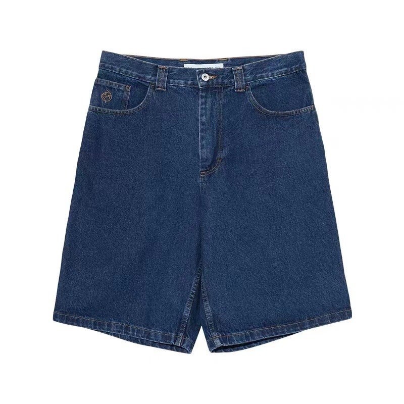 Polar Skate Co Big Boy Shorts Embroidered Pattern Loose Sport Denim Shorts Men - Image 1