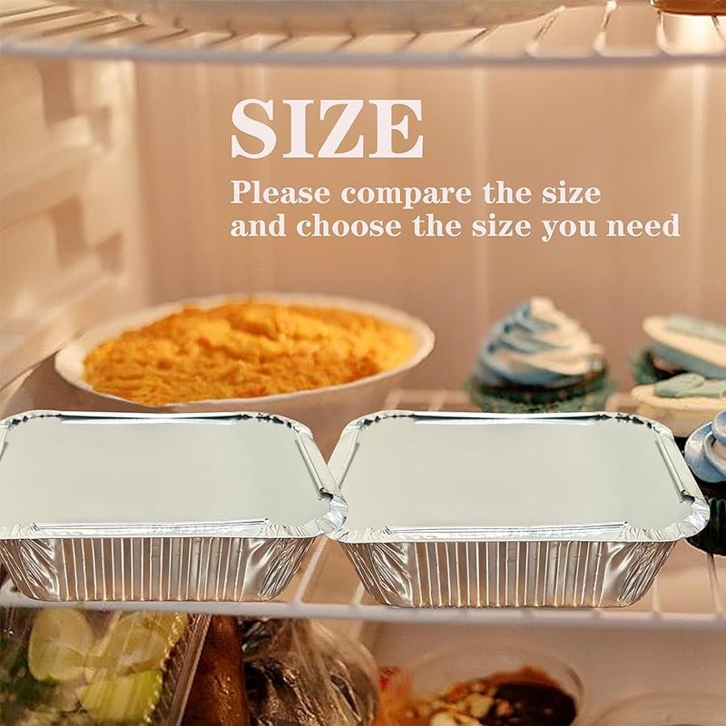 iHomeSet 100 Pack 1 lb Disposable Aluminum Foil Pans Meal Prep Take Out Food Containers with Paper Lids for Catering, Baking, Roasting Food, Freezer Safe - Image 5