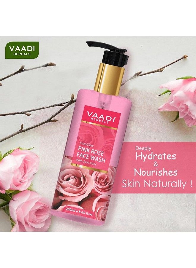 VAADI HERBALS - Pvt Ltd Insta Glow Pink Rose Face Wash With Aloe Vera Extract 250 Ml (Pack Of 2) - Image 1