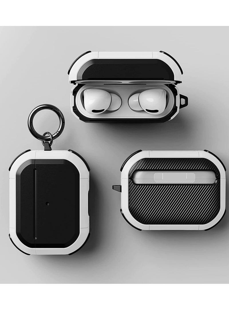 AirPods Pro 2 Case Cover  with Keychain Rugged Armor Designed Compatible for Apple Airpods Pro 2nd Case 2022 and Airpods Pro 2019 Case for Women Men Front LED Visible  - Image 5