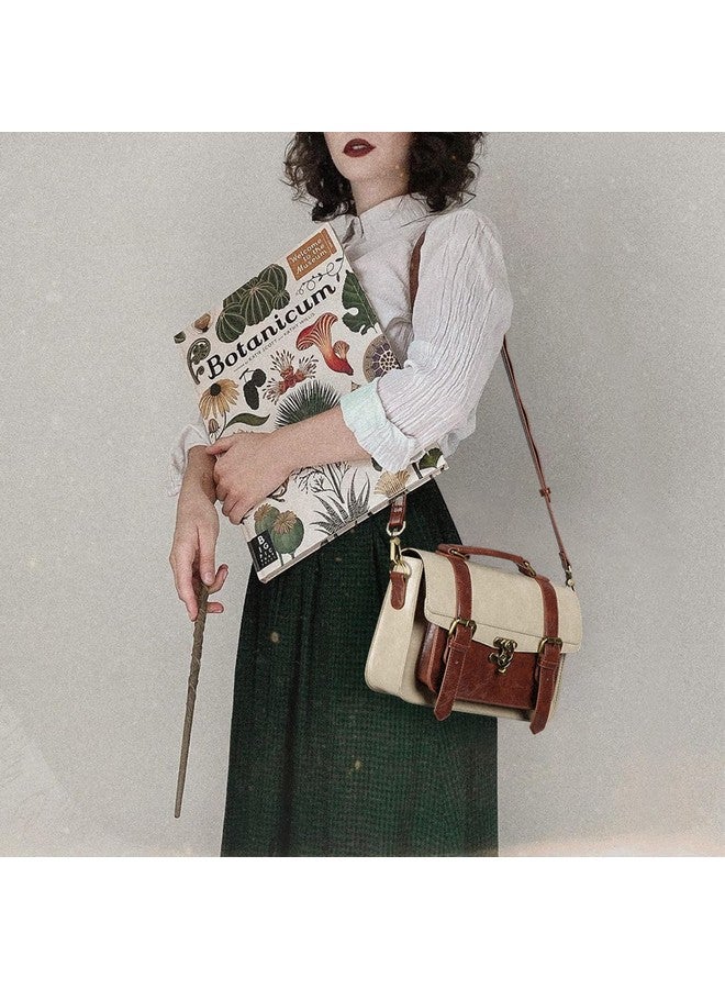 ECOSUSI Women Pu Leather Satchel Purse Vintage Small College Crossbody Messenger Bag Work Crossbody Bag Brown+ Beige - Image 2