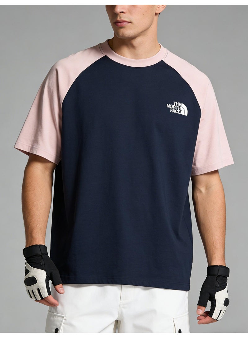 ذا نورث فيس THE NORTH FACE T-shirt with round neck and short sleeve-color matching shirt-cotton T-shirt unisex loose casual couple short sleeve T-shirt - Image 5