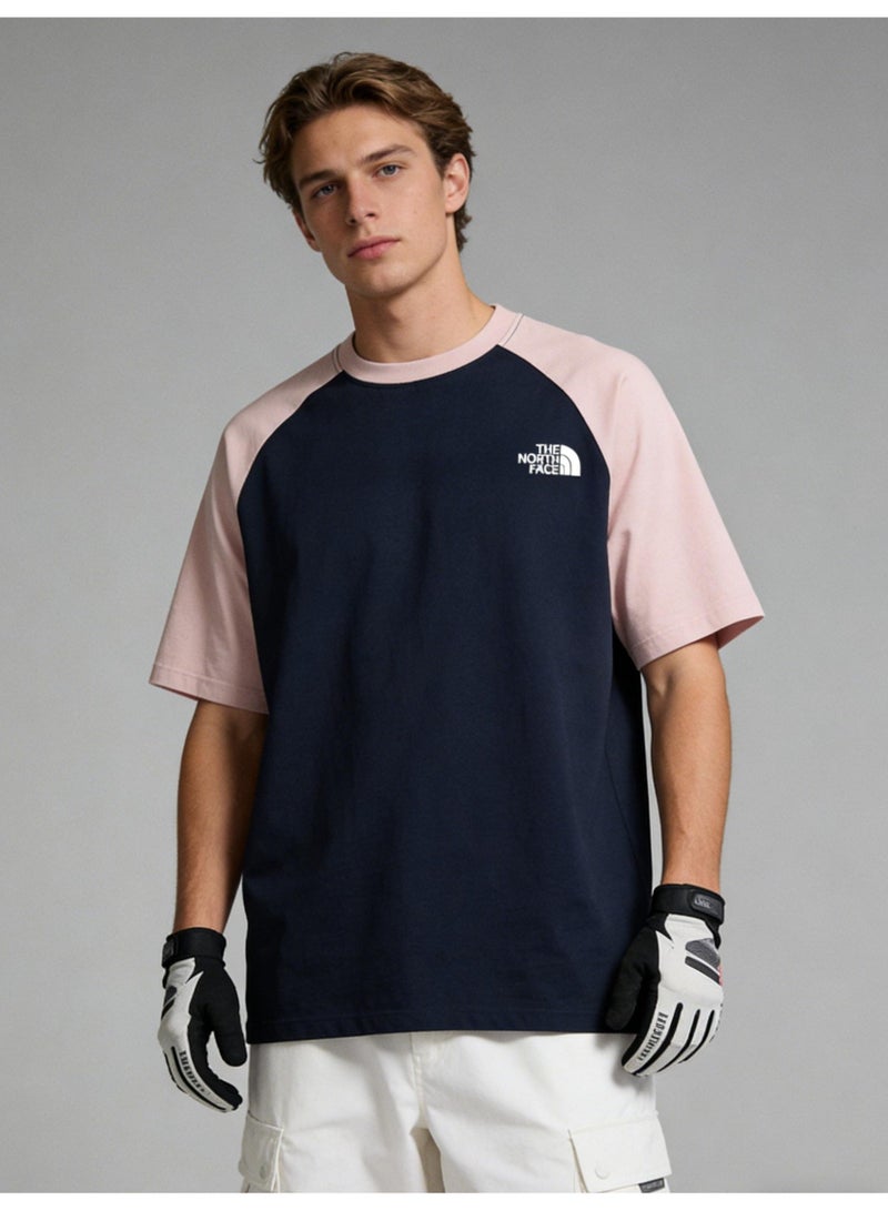 ذا نورث فيس THE NORTH FACE T-shirt with round neck and short sleeve-color matching shirt-cotton T-shirt unisex loose casual couple short sleeve T-shirt - Image 3