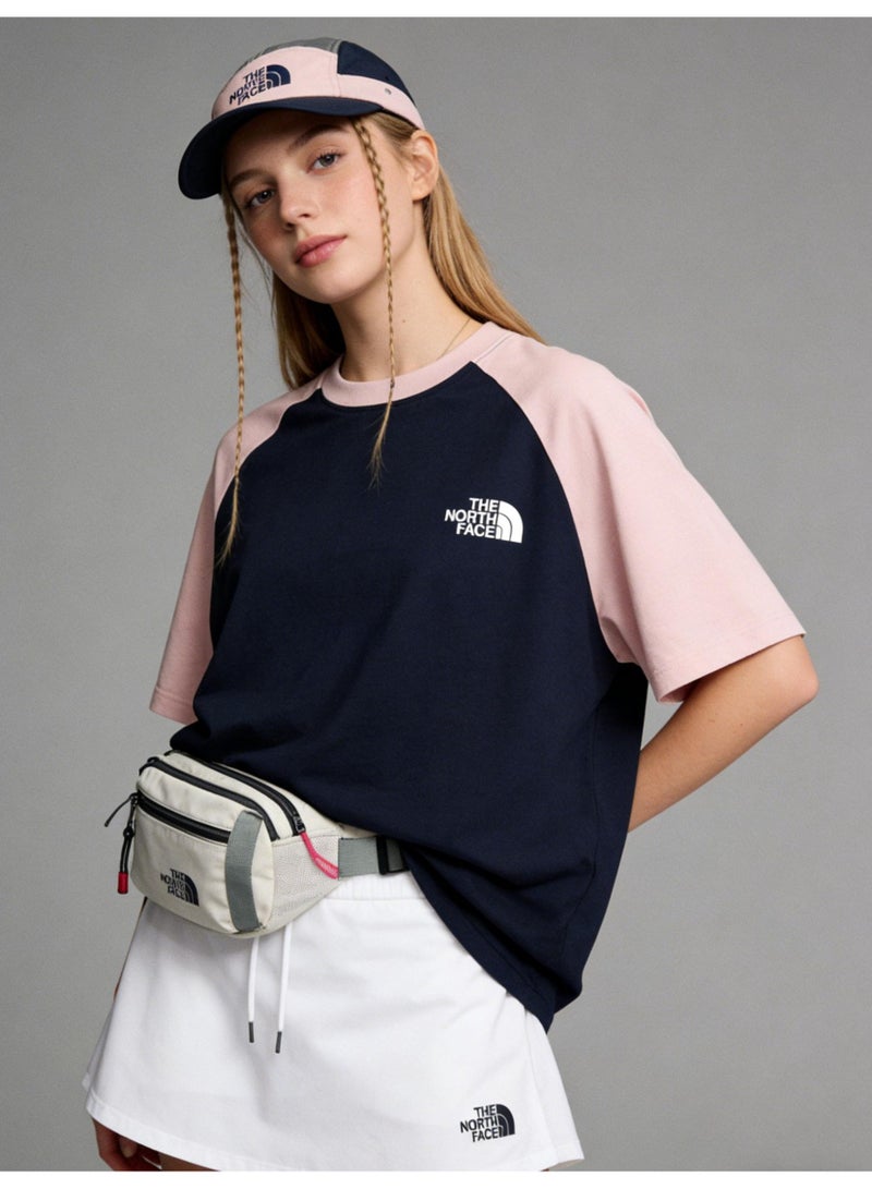 ذا نورث فيس THE NORTH FACE T-shirt with round neck and short sleeve-color matching shirt-cotton T-shirt unisex loose casual couple short sleeve T-shirt - Image 2