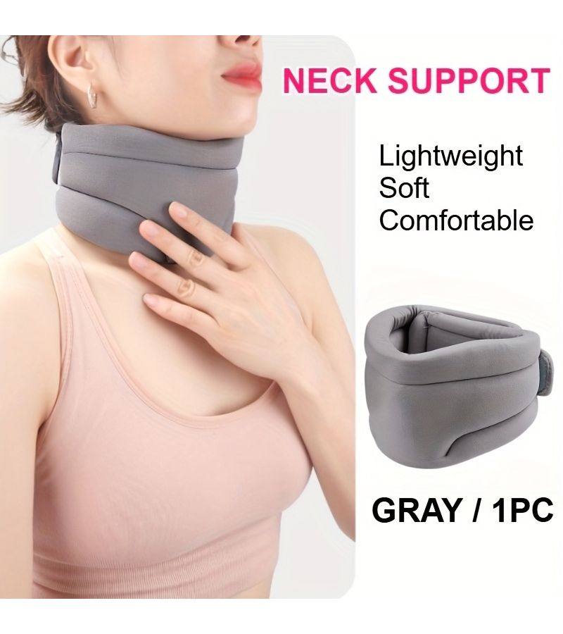 Black Breathable Neck Support Collar for Office Home Travel Fixation - Image 5