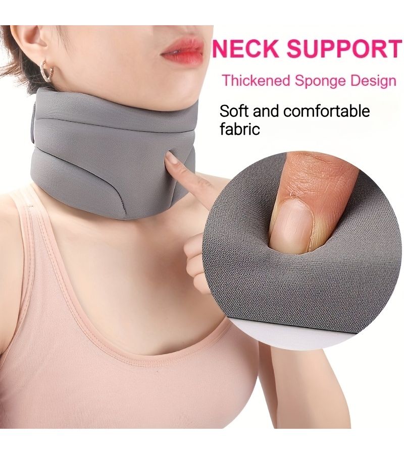 Black Breathable Neck Support Collar for Office Home Travel Fixation - Image 4