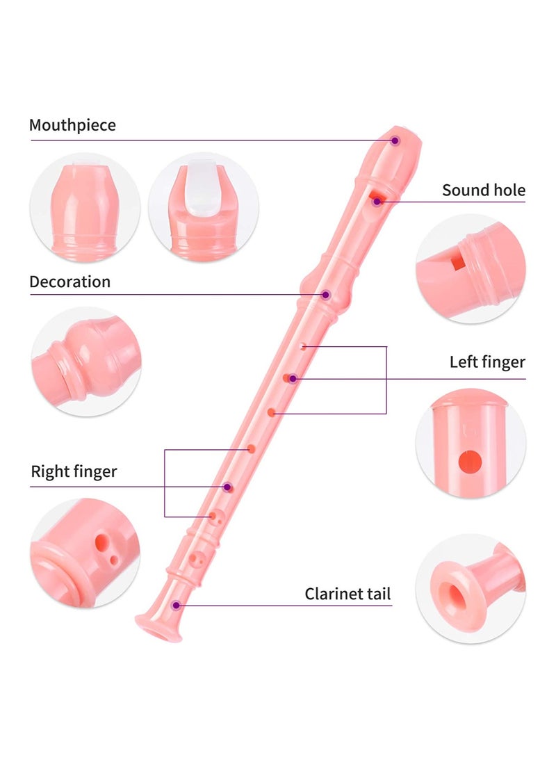 Mike Music Mike Music Exceart Soprano Descant Recorder 8 Hole Flute Musical Instrument (pink)  - Image 3