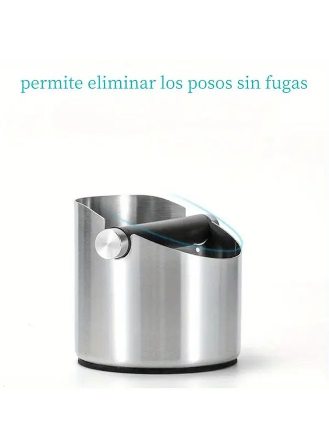صندوق طرق القهوة المصغر المستدير من الفولاذ المقاوم للصدأ بمقبض مريح وتصميم سهل التنظيف - Image 1
