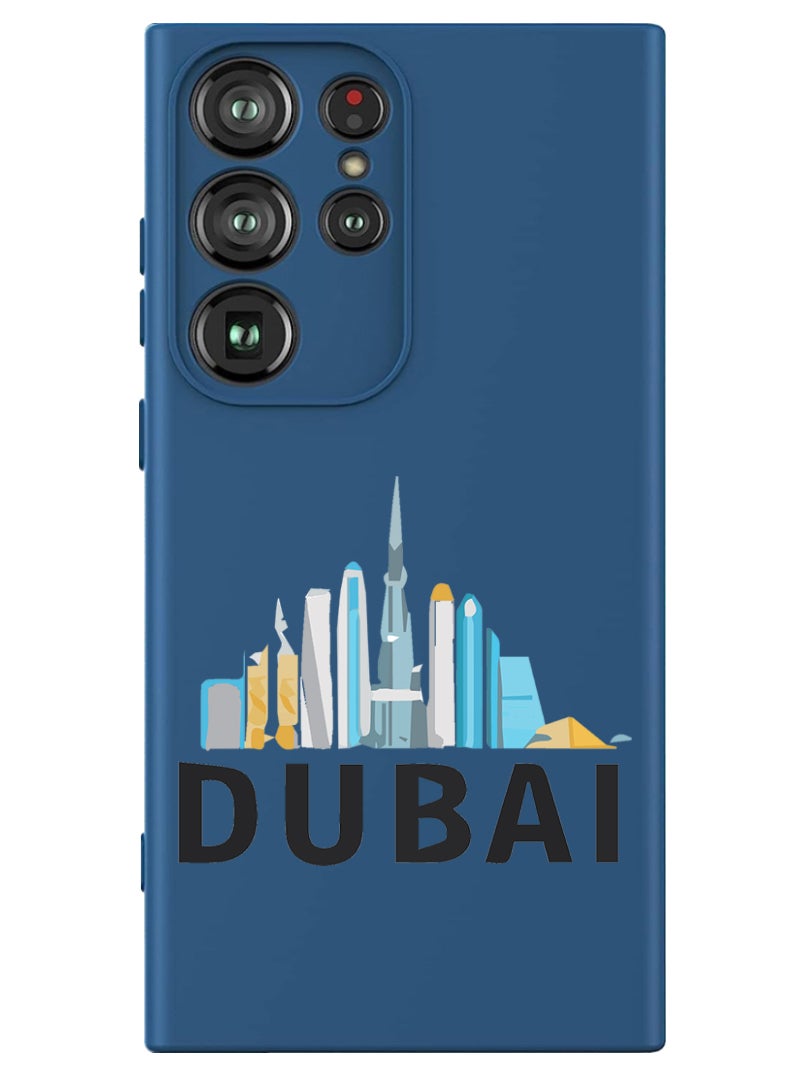 Theodor Protective Slim Fit Case Liquid Silicone Cover with Full Body Protection Anti-Scratch Shockproof Case For Samsung Galaxy S24 Ultra (Blue) - Dubai Black - Image 1