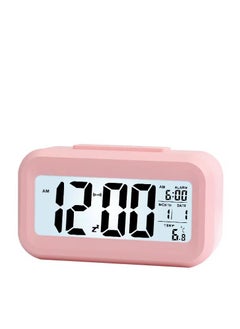 ماركة غير محددة ساعة منبهة بسيطة وأنيقة بشاشة LCD (وردي)  - Image 1
