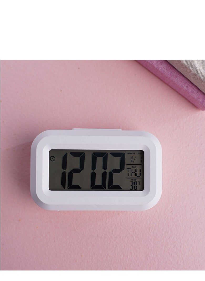 ماركة غير محددة - ساعة منبهة بسيطة وأنيقة بشاشة LCD (وردي) - Image 1