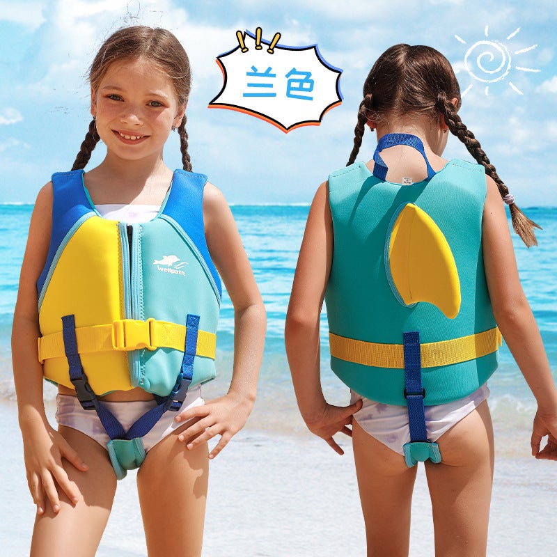 Kids High Buoyancy Life Vest for Swimming Blue Blue