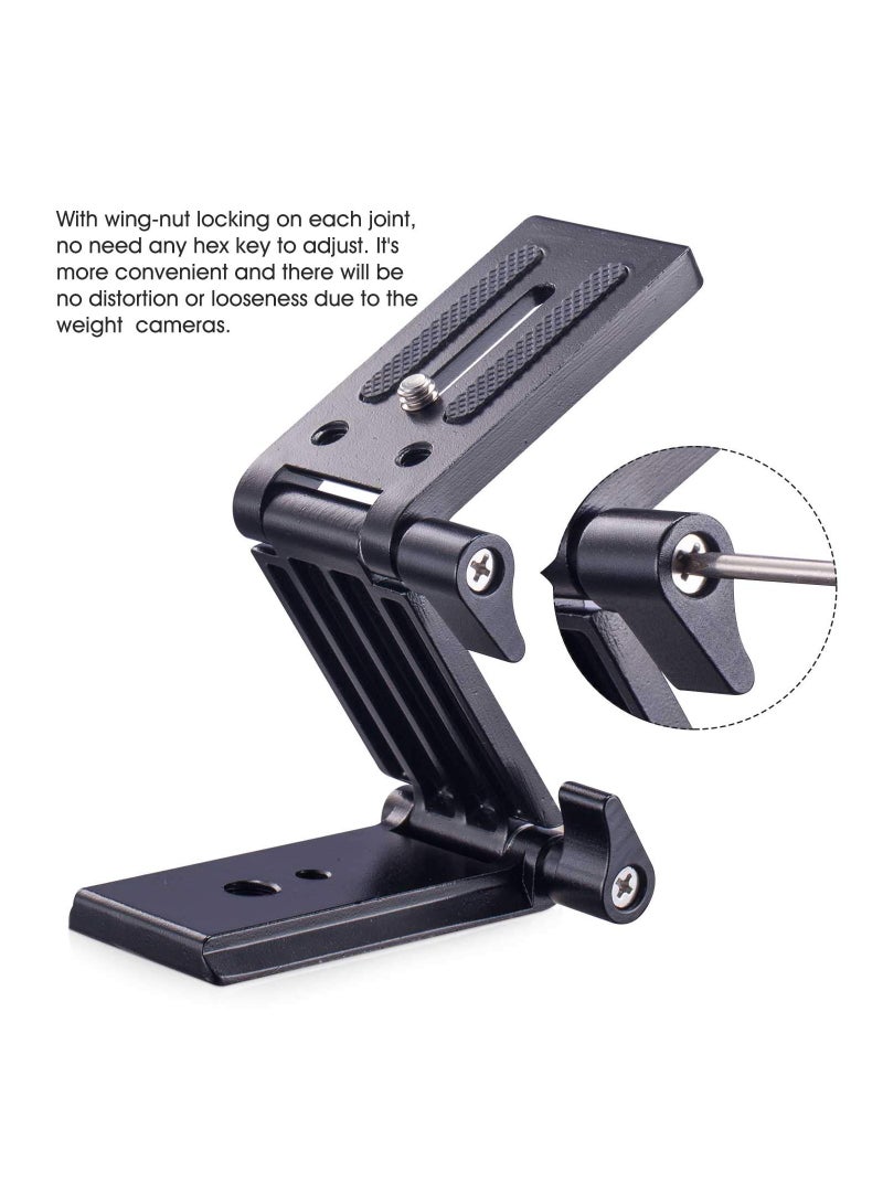 KASTWAVE Universal Flex Tilt Head Z Mount Bracket, Tripod Head Quick Release Plate Mounting for Monopod Slider Rail Cage Rig Stabilizer Gimbal for DSLR Camera for Canon, for Nikon, for Sony, for Panasonic - Image 5