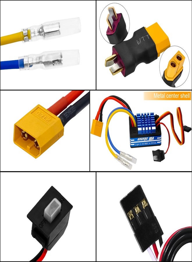 وحدة تحكم إلكترونية بالسرعة GOUPRC 80A 2S-3S LiPo ذات فرش معدنية، مزودة بمقابس T/XT60، مناسبة لسيارات التحكم عن بعد بمقياس 1/10 وقوارب التحكم عن بعد، للاستخدام مع محركات 540/550/750. - Image 2