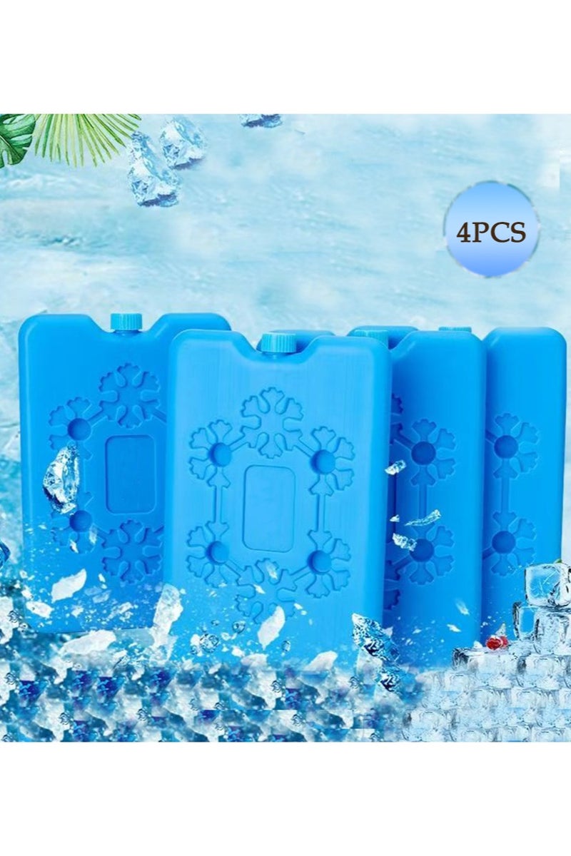 Leon Home Ice Packs for Lunch Box, 4 Pcs Reusable Ultra Thin Freezer Packs Long Lasting for Coolers, Cooler Bag for Work, School, Picnic or Camping Keep Food Fresh Lightweight Design for Easy Carrying  - Image 1
