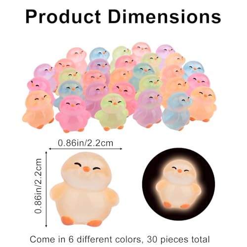 Sinbana 30pcs Glow in The Dark Mini Resin Penguins 6 Colors Luminous Tiny Penguin Micro Fairy Garden Landscape for Dollhouse - Image 5
