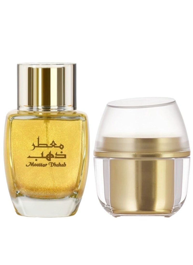 Junaid Perfumes - Moattar Dhahab EDP100 ml and Makhmaria Moattar Dhahab35 gm - Image 1
