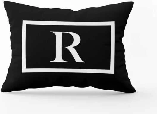 كانغو هوم Black and White Letter Double Sided Digital Printed Throw Pillow COVER-HRF-R-35X50