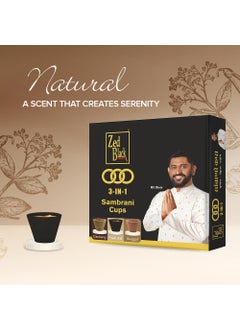 Zed Black Zed Black 3 in 1 Sambrani Cups Sambrani Dhoop Cup Box - Long Lasting Pleasing Aroma Dhoop Cone for Puja for Everyday Use - Pack of 2  - Image 2