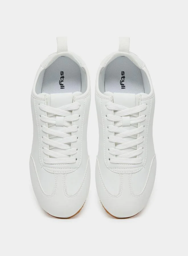 Styli Styli Leather Lace Up Sneakers