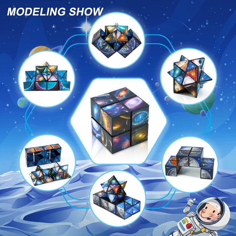 Euclidean Cube Star Cube Magic Cube Set, 2 in 1 Yoshimoto Cube for Kids and Adults, Toy for Boys and Girls Ages 8-12 - Image 2