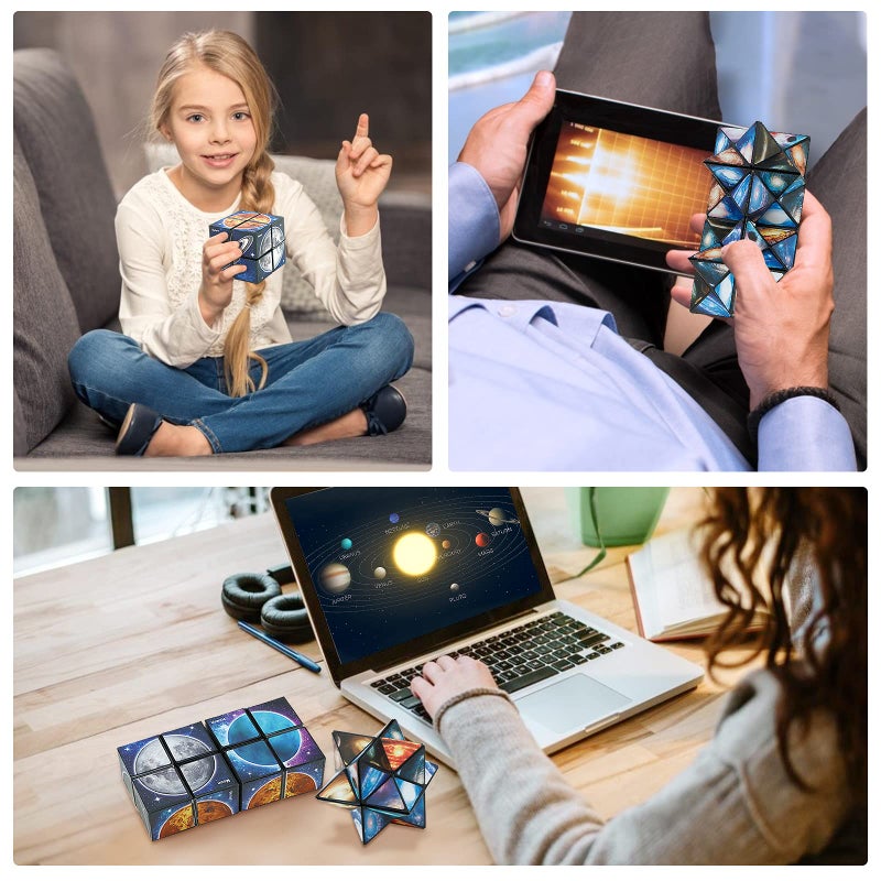 Euclidean Cube Star Cube Magic Cube Set, 2 in 1 Yoshimoto Cube for Kids and Adults, Toy for Boys and Girls Ages 8-12 - Image 3