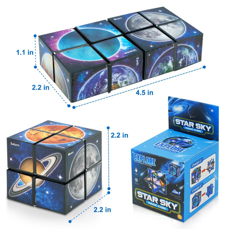Euclidean Cube Star Cube Magic Cube Set, 2 in 1 Yoshimoto Cube for Kids and Adults, Toy for Boys and Girls Ages 8-12 - Image 5