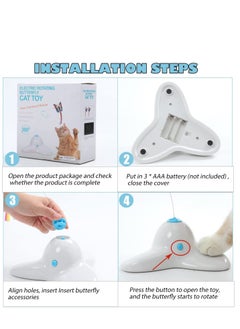 KASTWAVE Cats Toys, Cat Toys Interactive for Indoor Cats Adult Kitten, Electric Kitten Toys, Automatic Rotating Butterfly Cat Toy for Chasing, Interactive Kitten Toys Gifts  - Image 4