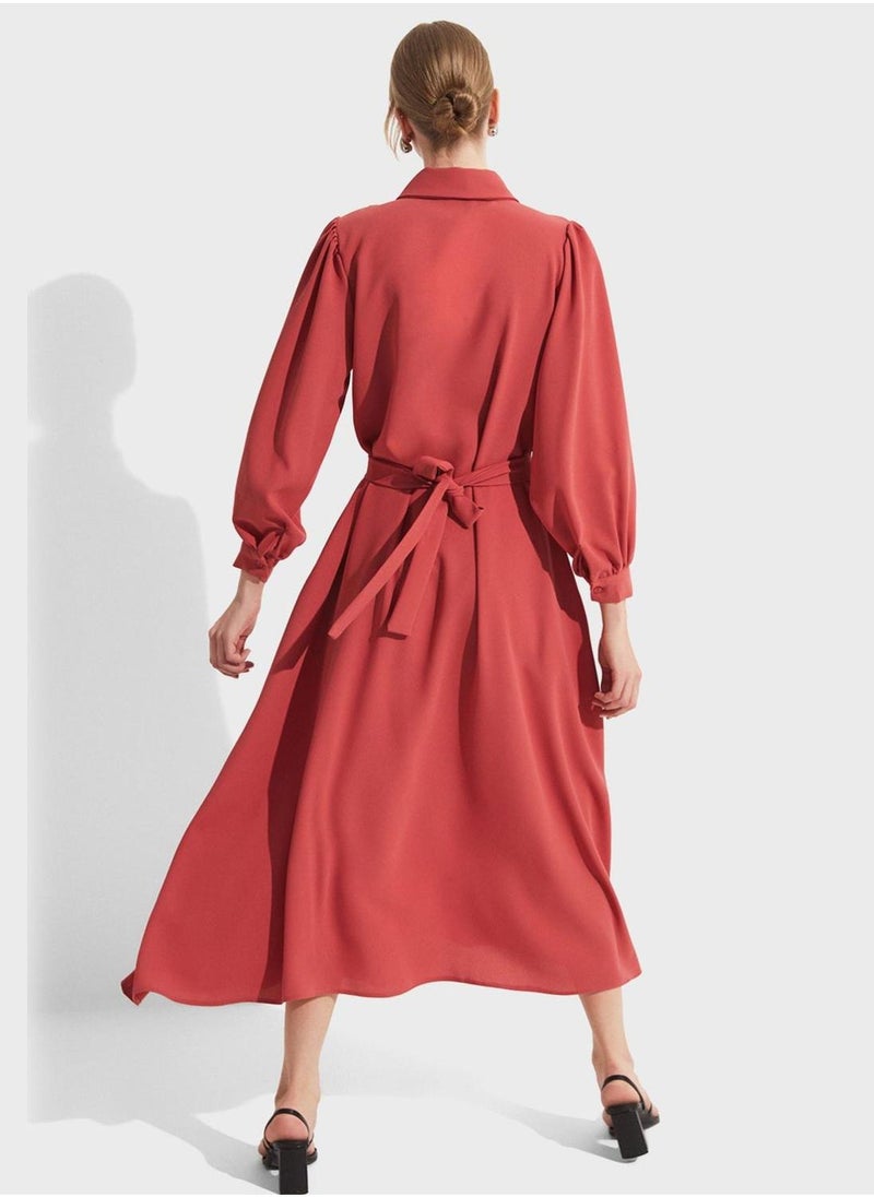 JUNE Belted Midi Dress - Image 2
