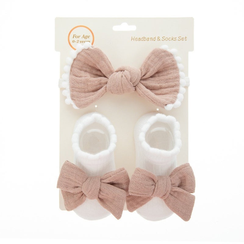Generic Cute Kids Lace Socks Headband Set Bow Decor 2#A10-1-313 
