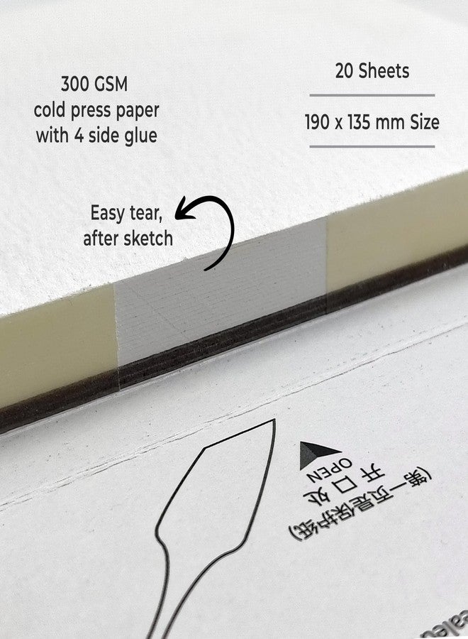 PaperO Potentate A5 Watercolor Paper Pad | 300 GSM Cold Press | 20 Sheets | 100% Cotton Artist Paper for Wet & Dry Media | Ideal for Watercolors, Gouache, Ink & Acrylic Painting - Image 5