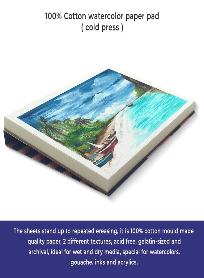 PaperO Potentate A5 Watercolor Paper Pad | 300 GSM Cold Press | 20 Sheets | 100% Cotton Artist Paper for Wet & Dry Media | Ideal for Watercolors, Gouache, Ink & Acrylic Painting - Image 3
