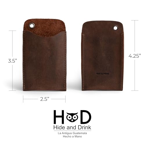 Hide & Drink, EDC Pocket Slip, Multitool Sleeve & Pen Holder for Everyday Use, Camping Accessories, Small Tool Organizer, Full Grain Leather, Handmade, Bourbon Brown - Image 4