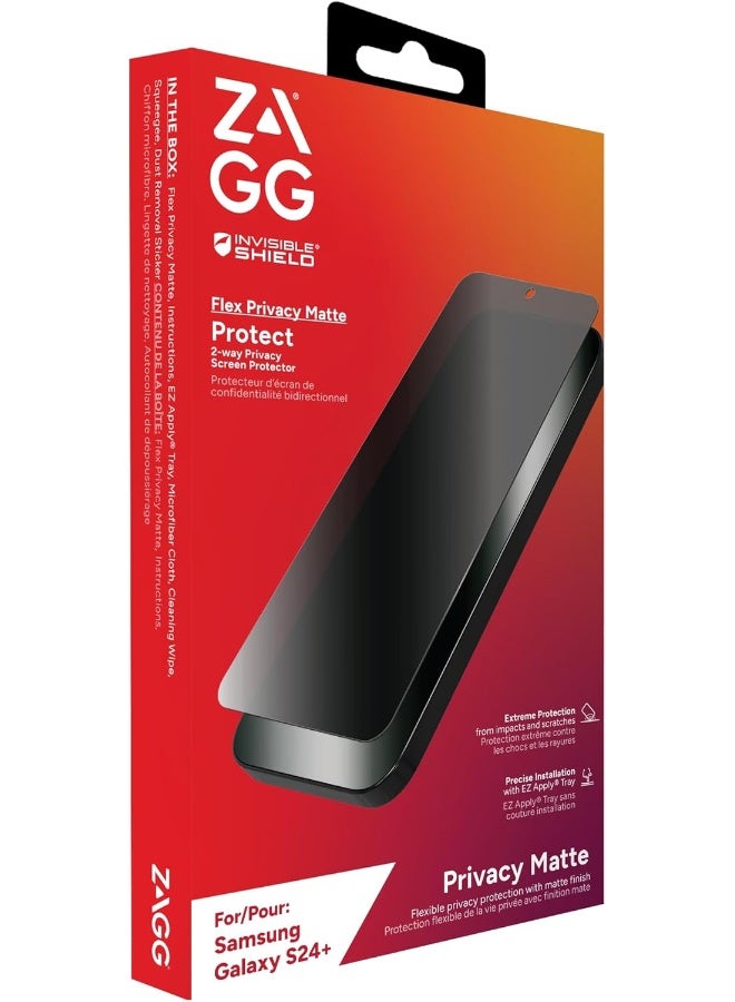 زاج حماية شاشة InvisibleShield للخصوصية لجهاز Samsung Galaxy S24 Plus – فلتر خصوصية ثنائي الاتجاه، شفاف ومضاد للتوهج - Image 2