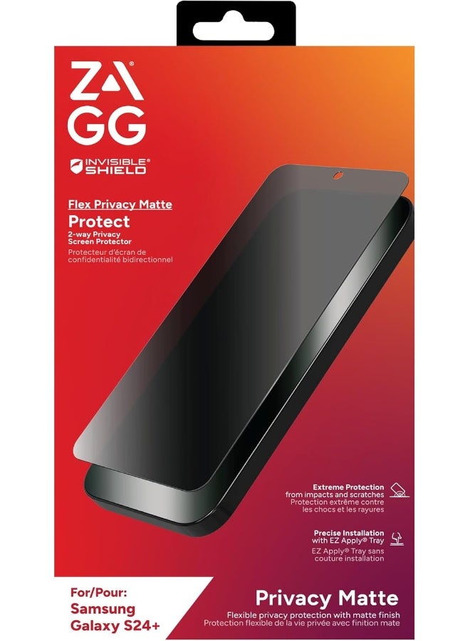 زاج حماية شاشة InvisibleShield للخصوصية لجهاز Samsung Galaxy S24 Plus – فلتر خصوصية ثنائي الاتجاه، شفاف ومضاد للتوهج - Image 3