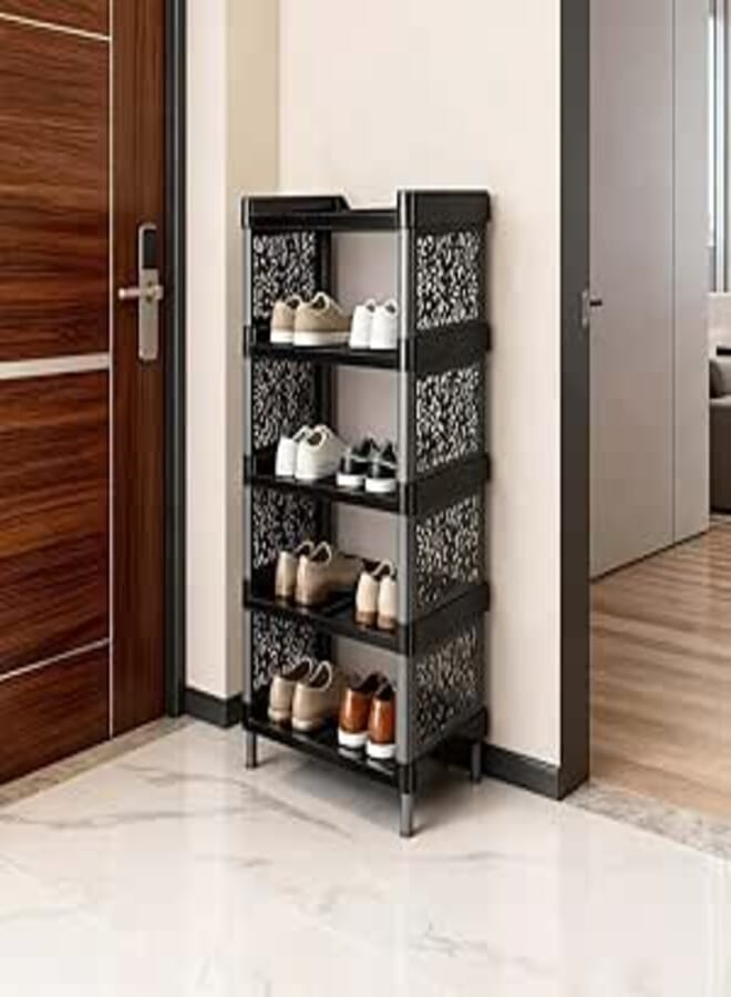 eco PLAST 5-Shelf Plastic Shoe Rack, 48 cm x 31 cm x 100 cm