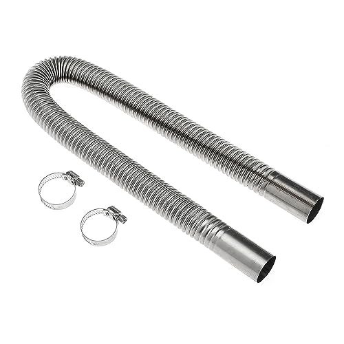 Gopayia 60cm 1 inch Diesel Heater Exhaust Pipe Generator Exhaust Extension Fuel Tank Diesel Gas Vent Hose with Clamps - Image 1