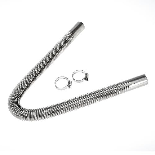 Gopayia 60cm 1 inch Diesel Heater Exhaust Pipe Generator Exhaust Extension Fuel Tank Diesel Gas Vent Hose with Clamps - Image 4