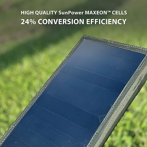 ELECOM NESTOUT Portable Solar Panel, Dual USB-A Ports, 28W Power Generation Charger for Phone Camping, Durable Water-Resistant Ripstop Nylon, Foldable Lightweight, Adjustable Stands (4-Panel) - Image 2