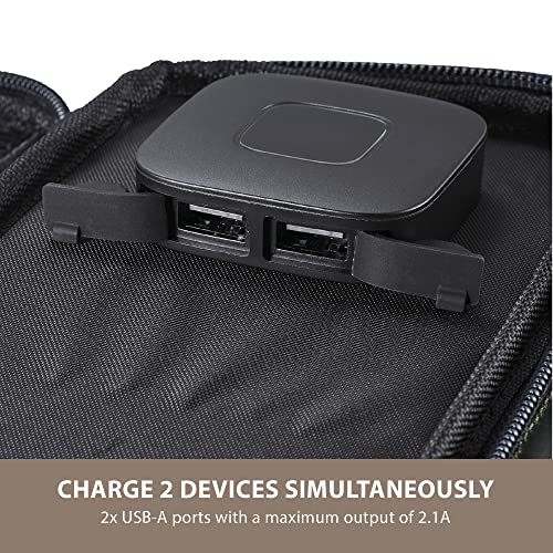 ELECOM NESTOUT Portable Solar Panel, Dual USB-A Ports, 28W Power Generation Charger for Phone Camping, Durable Water-Resistant Ripstop Nylon, Foldable Lightweight, Adjustable Stands (4-Panel) - Image 4