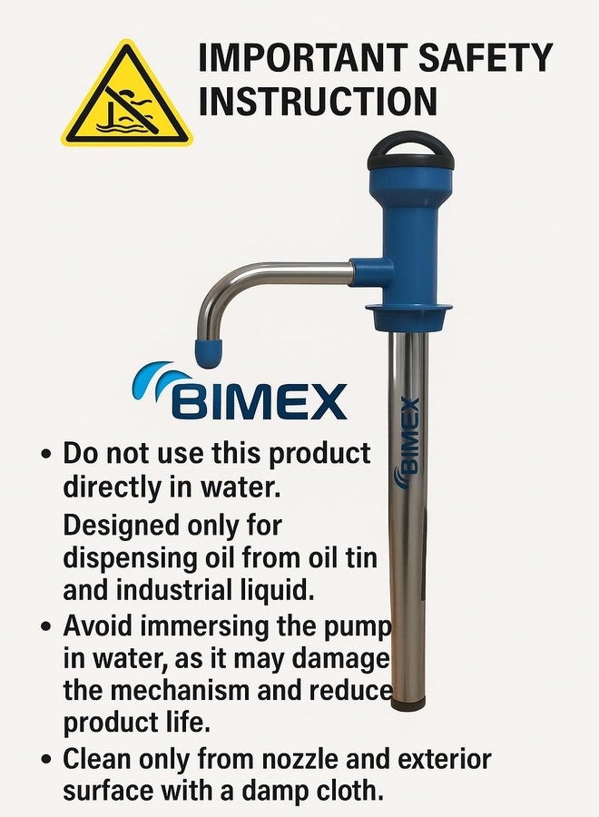 Bimex Stainless Steel Manual Hand Kitchen Oil Pump for 15 kg Oil Tin | Kitchen Cooking Oil Pump (Pack of 1) - Image 2
