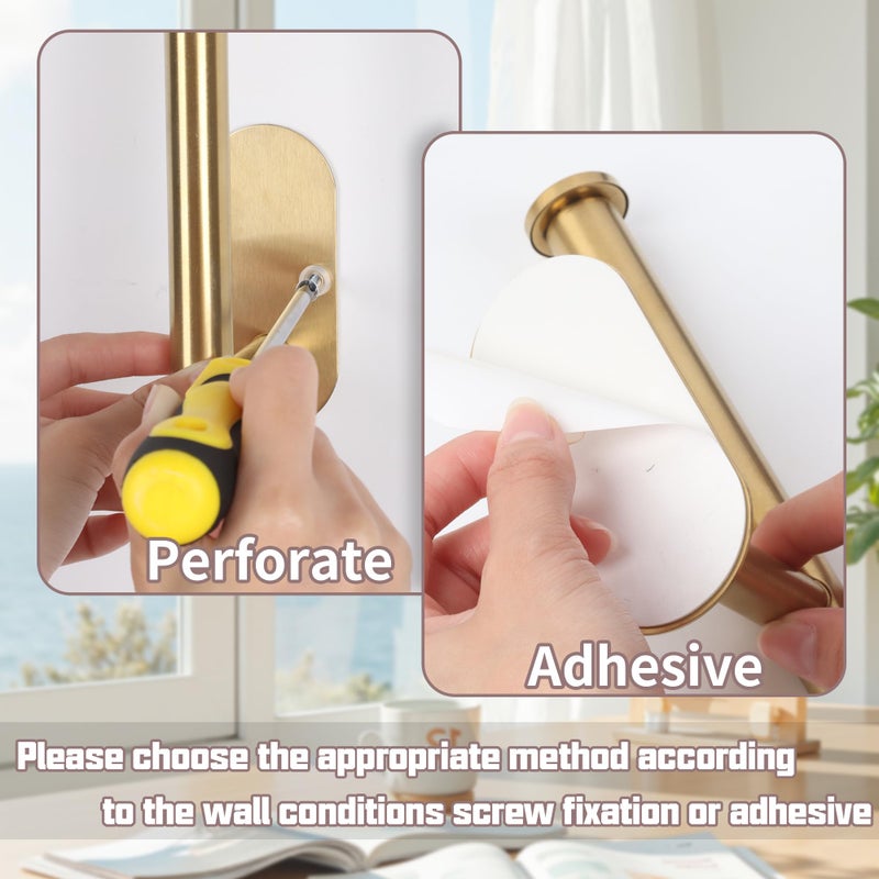 Yagoo 2 Pcs Adhesive Curtain Holdbacksï¼ŒScrew-in Curtain Tie Backs Curtain Holders Tiebacks Curtain Hooks for Wall Mounted Curtain Pull Backs for Home Decor Drapes (2, Gold) - Image 4