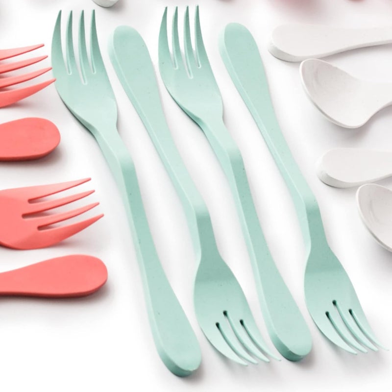 Knork Eco Fork Bamboo Plant Based Cutlery Reusable Flatware Set 12 Piece Knork fork Mint - Image 1