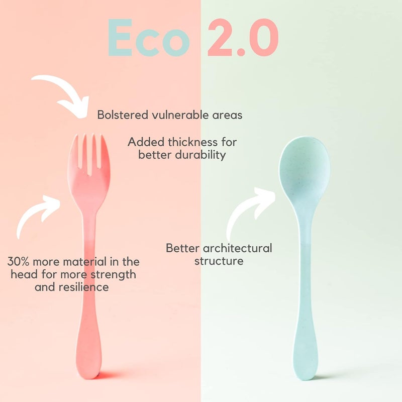 Knork Eco Fork Bamboo Plant Based Cutlery Reusable Flatware Set 12 Piece Knork fork Mint - Image 3