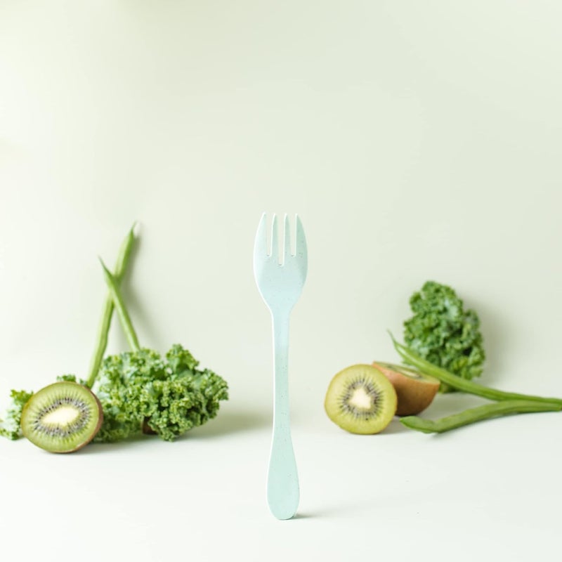 Knork Eco Fork Bamboo Plant Based Cutlery Reusable Flatware Set 12 Piece Knork fork Mint - Image 2