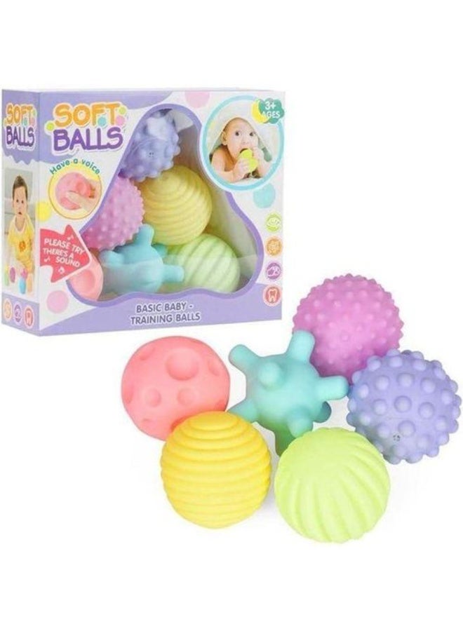 Baby Soft Textured Vinyl Bath Balls for Toddlers, Set of 6