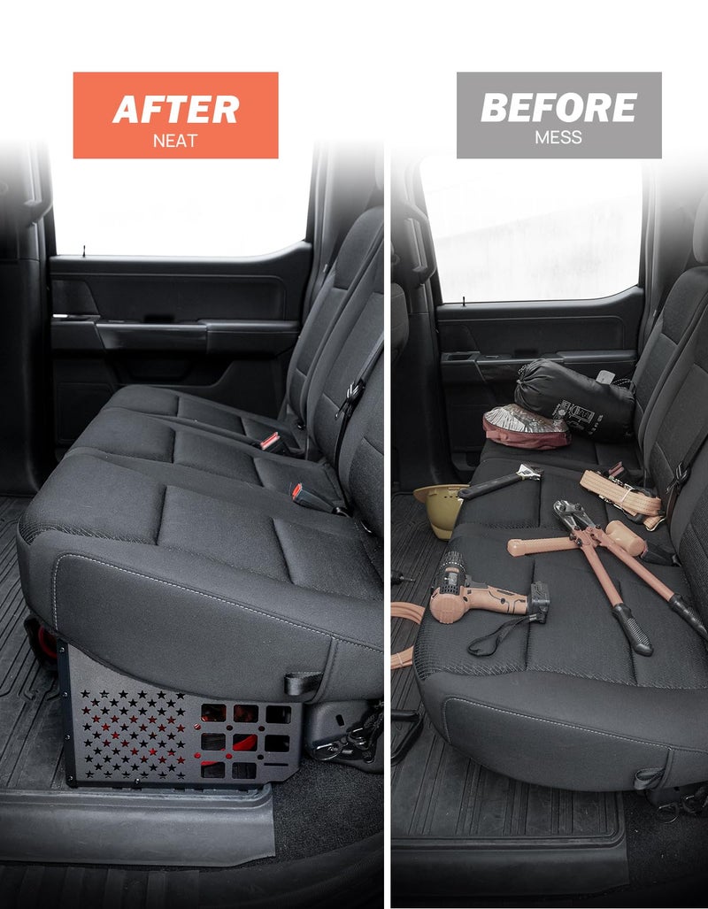 JOYTUTUS لوحة تخزين تحت المقعد JOYTUTUS متوافقة مع F150 F250 F350 2021 2022 2023 2024 2025 سوبر كرو كاب، ملحقات لوحة تخزين تحت المقعد، - Image 5