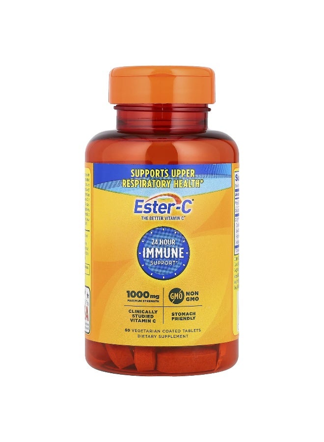 EsterC, 24 Hour Immune Support, 1,000 mg, 60 Vegetarian Coated Tablets